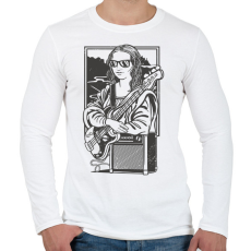 PRINTFASHION Mona Lisa gitáros - Férfi hosszú ujjú póló - Fehér