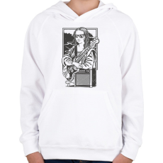 PRINTFASHION Mona Lisa gitáros - Gyerek kapucnis pulóver - Fehér