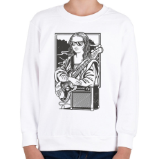 PRINTFASHION Mona Lisa gitáros - Gyerek pulóver - Fehér