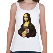 PRINTFASHION Mona lisa kebebbal - Női atléta - Fehér női trikó