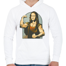 PRINTFASHION Mona Lisa kigyúrva - Férfi kapucnis pulóver - Fehér