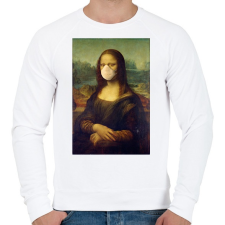 PRINTFASHION Mona Lisa protect yourself - Férfi pulóver - Fehér férfi pulóver, kardigán