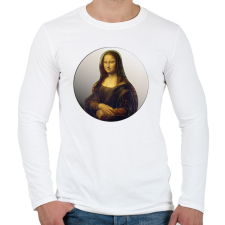 PRINTFASHION Mona Lisa - Vonalas - Férfi hosszú ujjú póló - Fehér férfi póló