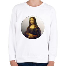 PRINTFASHION Mona Lisa - Vonalas - Gyerek pulóver - Fehér