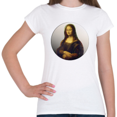 PRINTFASHION Mona Lisa - Vonalas - Női póló - Fehér
