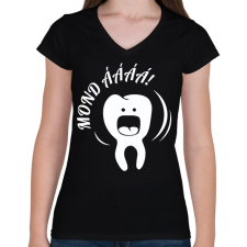 PRINTFASHION Mond ááá! - Női V-nyakú póló - Fekete női póló
