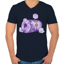 PRINTFASHION Money - Férfi V-nyakú póló - Sötétkék férfi póló