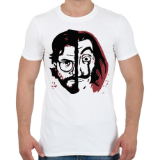 PRINTFASHION Money Heist - A Nagy Pénzrablás - La Casa de Papel - Férfi póló - Fehér