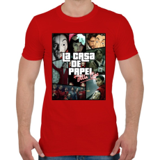 PRINTFASHION Money Heist - Férfi póló - Piros