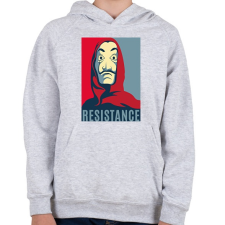 PRINTFASHION Money Heist - Gyerek kapucnis pulóver - Sport szürke gyerek pulóver, kardigán