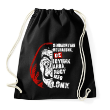 PRINTFASHION Money heist - Igyunk arra, hogy még élünk! - Sportzsák, Tornazsák - Fekete tornazsák