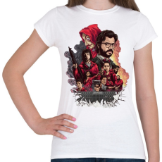 PRINTFASHION Money Heist - Női póló - Fehér