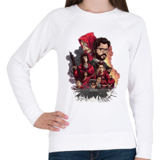 PRINTFASHION Money Heist - Női pulóver - Fehér