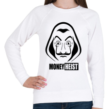 PRINTFASHION Money Heist - Női pulóver - Fehér női pulóver, kardigán