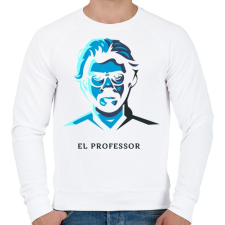 PRINTFASHION Money Heist - Professor - Férfi pulóver - Fehér férfi pulóver, kardigán