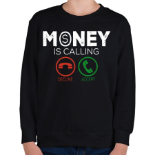 PRINTFASHION Money is callin - Gyerek pulóver - Fekete gyerek pulóver, kardigán