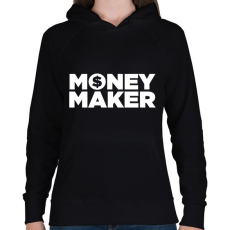 PRINTFASHION Money maker - Női kapucnis pulóver - Fekete