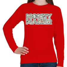 PRINTFASHION Money makeR - Női pulóver - Piros női pulóver, kardigán