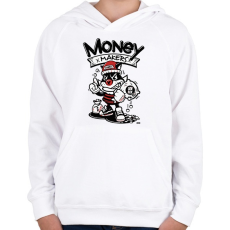 PRINTFASHION Money Makers - Gyerek kapucnis pulóver - Fehér