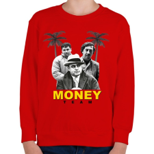 PRINTFASHION Money Team - Gyerek pulóver - Piros gyerek pulóver, kardigán