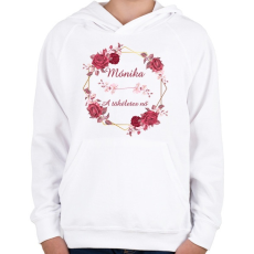 PRINTFASHION Mónika - Gyerek kapucnis pulóver - Fehér