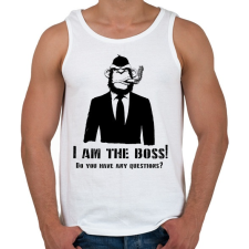 PRINTFASHION monkey boss - Férfi atléta - Fehér atléta, trikó