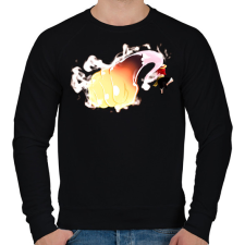 PRINTFASHION Monkey D. Luffy ütés - Férfi pulóver - Fekete férfi pulóver, kardigán