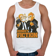 PRINTFASHION Monkey Fiction - Férfi atléta - Fehér atléta, trikó