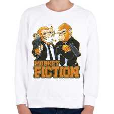 PRINTFASHION Monkey Fiction - Gyerek pulóver - Fehér gyerek pulóver, kardigán