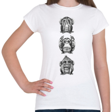 PRINTFASHION Monkeys - Női póló - Fehér