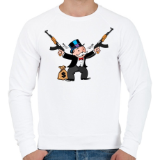 PRINTFASHION Monopoly+ kalasnyikov - Férfi pulóver - Fehér