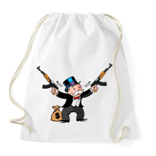 PRINTFASHION Monopoly+ kalasnyikov - Sportzsák, Tornazsák - Fehér tornazsák