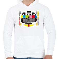 PRINTFASHION Monoscope 2 - Férfi kapucnis pulóver - Fehér