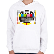 PRINTFASHION Monoscope 2 - Gyerek kapucnis pulóver - Fehér gyerek pulóver, kardigán