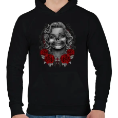 PRINTFASHION Monroses Skull - Férfi kapucnis pulóver - Fekete