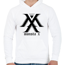 PRINTFASHION monsta x - Férfi kapucnis pulóver - Fehér férfi pulóver, kardigán