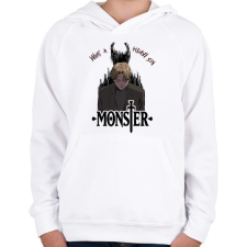 PRINTFASHION Monster anime - Gyerek kapucnis pulóver - Fehér gyerek pulóver, kardigán