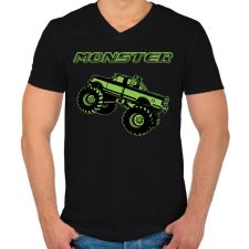 PRINTFASHION Monster - Férfi V-nyakú póló - Fekete férfi póló