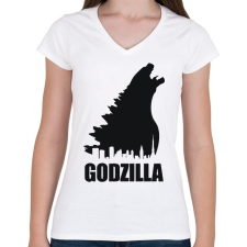 PRINTFASHION Monster - Női V-nyakú póló - Fehér női póló