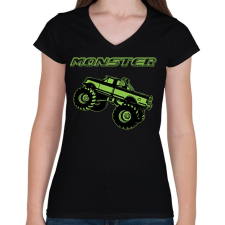 PRINTFASHION Monster - Női V-nyakú póló - Fekete női póló