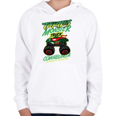 PRINTFASHION Monster Teknős - Gyerek kapucnis pulóver - Fehér