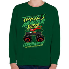 PRINTFASHION Monster Teknős - Gyerek pulóver - Sötétzöld