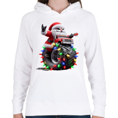 PRINTFASHION Monster Truck rocker mikulás  - Női kapucnis pulóver - Fehér