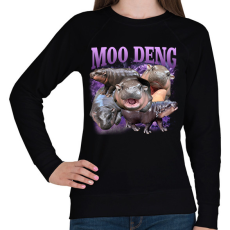 PRINTFASHION Moo Deng - Női pulóver - Fekete