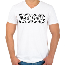 PRINTFASHION Moo - Férfi V-nyakú póló - Fehér