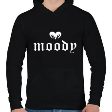 PRINTFASHION Moody - Férfi kapucnis pulóver - Fekete