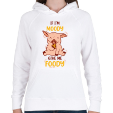 PRINTFASHION Moody, Foody - Női kapucnis pulóver - Fehér