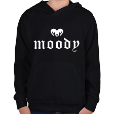 PRINTFASHION Moody - Gyerek kapucnis pulóver - Fekete gyerek pulóver, kardigán