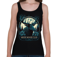 PRINTFASHION Moon Moose Club - reindeer - Női atléta - Fekete női trikó