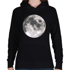 PRINTFASHION MOON - Női kapucnis pulóver - Fekete női pulóver, kardigán